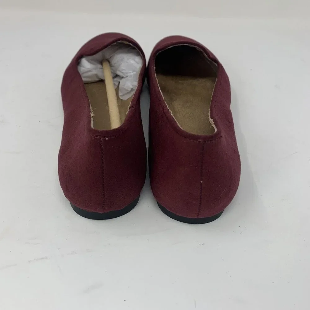 Style & Co Alysonn 10007438700 Ballet Flats Womens 6.5M Plum Suede Slip On S0550